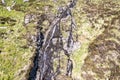 Aerial of the Crolly Waterfall between Lough Keel and Thorr, County Donegal - Ireland.