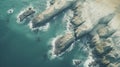 Aerial Cross-processed Cliffs: Stunning Coastline Viewed From Above