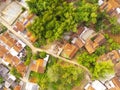 Aerial crossroads in the middle of housing