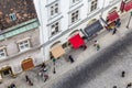 Aerial of crowded Stephansplatz in Vienna