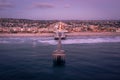 Aerial of Crystal Pier in Pacific Beach, San Diego Royalty Free Stock Photo