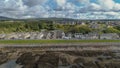 Aerial Culross Village Coast 1 Royalty Free Stock Photo