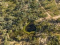 Aerial Of a Dam Used By Sapphire Miners On The Gemfields Queensland Australia Royalty Free Stock Photo