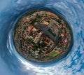 Aerial 360 degrees panorama shot of the earth captured during the day