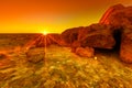 Aerial Devils Marbles sunset Royalty Free Stock Photo