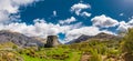 Aerial of Dolbadarn Castle at Llanberis in Snowdonia National Park in Wales