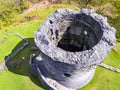 Aerial of Dolbadarn Castle at Llanberis in Snowdonia National Park in Wales