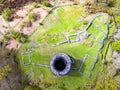 Aerial of Dolbadarn Castle at Llanberis in Snowdonia National Park in Wales