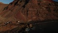 Aerial dolly over the Atlantic coast close up to Verodal beach, Hierro