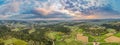 Aerial Dorne Panorama of Polish Countryside and Rolling Hills at Spring