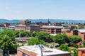 Aerial of Downtown Frederick and Carrol Creek Promenade in Frederick, Maryland