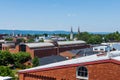 Aerial of Downtown Frederick and Carrol Creek Promenade in Frederick, Maryland