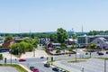 Aerial of Downtown Frederick and Carrol Creek Promenade in Frederick, Maryland