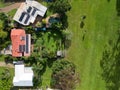 Aerial downward shot of stunning houses in tropical north Queensland