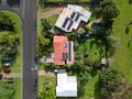 Aerial downward shot of stunning houses in tropical north Queensland
