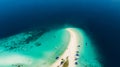 Seascape with tropical island. Semporna, Sabah, Malaysia. Royalty Free Stock Photo