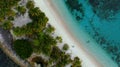 Aerial drone birds eye view of tropical island Royalty Free Stock Photo