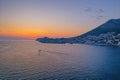 Dubrovnik old town sunset panorama drone shot Royalty Free Stock Photo