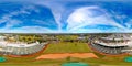 Aerial drone 360 equirectangular spherical panorama photo Ed Smith Stadium Baseball field and park