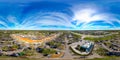 Aerial drone 360 equirectangular spherical panorama photo Publix Supermarket at Sarasota Crossings