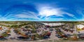 Aerial drone 360 equirectangular spherical panorama photo Target shopping center