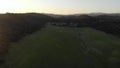 Aerial Drone Footage Andalusia landscape at sunset. Cazalla de la Sierra. Ribera del Hueznar.