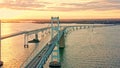 Aerial drone footage of Cheasapeake Bay Bridge