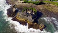 Aerial drone footage of Pura Tanahlot Temple on the Bali Island