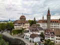 Aerial drone image of the Castle built in 13th century in Frauenfeld