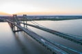 Aerial drone image of the Delaware Memorial Bridge