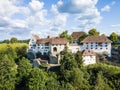 Aerial drone image of Lenzburg castle, Switzerland Royalty Free Stock Photo