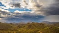 Aerial drone image of a monsoon over the Sonoran Desert of Arizona