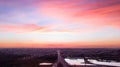 Aerial drone image of sunset