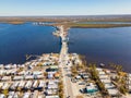 Aerial drone inspection photo Matlacha Florida Hurricane Ian aftermath damage and debris from flooding and storm surge