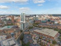 Aerial drone Leeds City Centre, West Yorkshire, England Royalty Free Stock Photo