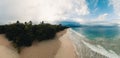 Aerial drone panorama of the anse de salines beach, grande terre, martinique, caribbean Royalty Free Stock Photo