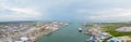 Aerial drone panorama Port of Galveston 2023