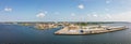 Aerial drone panorama Port of Pensacola Florida USA