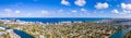 Aerial drone panorama Surfside Miami Beach FL circa 2023