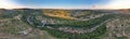 Aerial drone panorama view over Veliko Tarnovo in Bulgaria