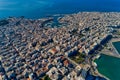 Aerial drone panoramic photo of Piraeus and Marina of Zea pasalimani in daylight