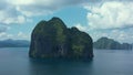 Aerial drone panoramic shot of Pinagbuyutan Island