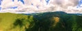 Aerial drone panoramic view of nature in Romania Royalty Free Stock Photo