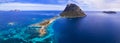 Best beaches of Sardegna island. Tavolara, Aerial drone view Royalty Free Stock Photo