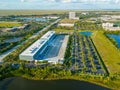 Aerial drone photo of American Express Company Building Sunrise FL modern architecture