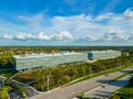 Aerial drone photo of American Express Company Building Sunrise FL modern architecture