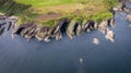 Aerial drone photo - Bow Fiddle Rock Royalty Free Stock Photo