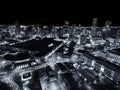 Aerial drone photo - City of Denver, Colorado at night Royalty Free Stock Photo