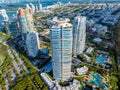 Aerial drone photo Continuum Miami Beach towers 2024 Royalty Free Stock Photo