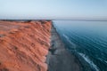 Aerial Drone Photo of the Danish coastline at North Sea during sunset, Denmark